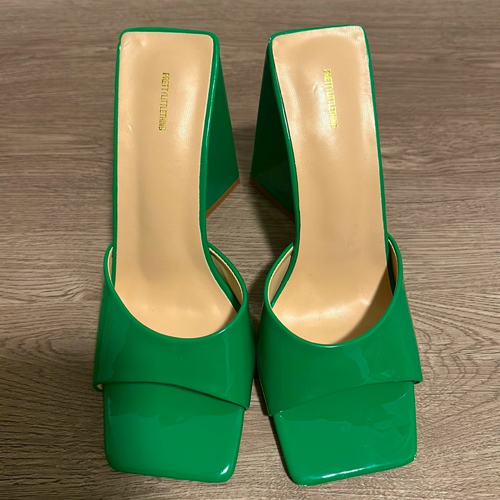 Pretty little things block heels green
